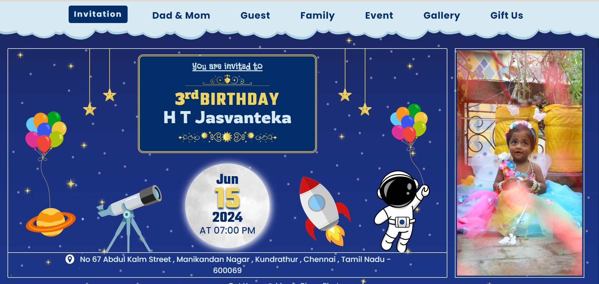 Space Theme Birthday