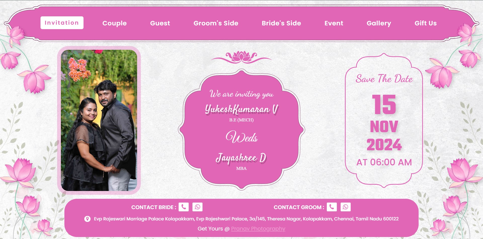 Lotus Theme Pink & White