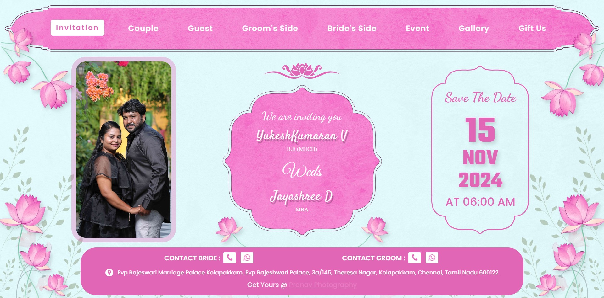 Lotus Theme Pink & Baby Blue