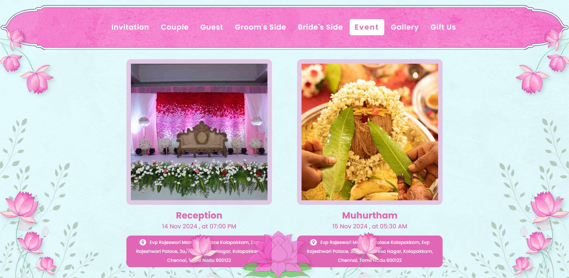 Lotus Theme Pink & Baby Blue